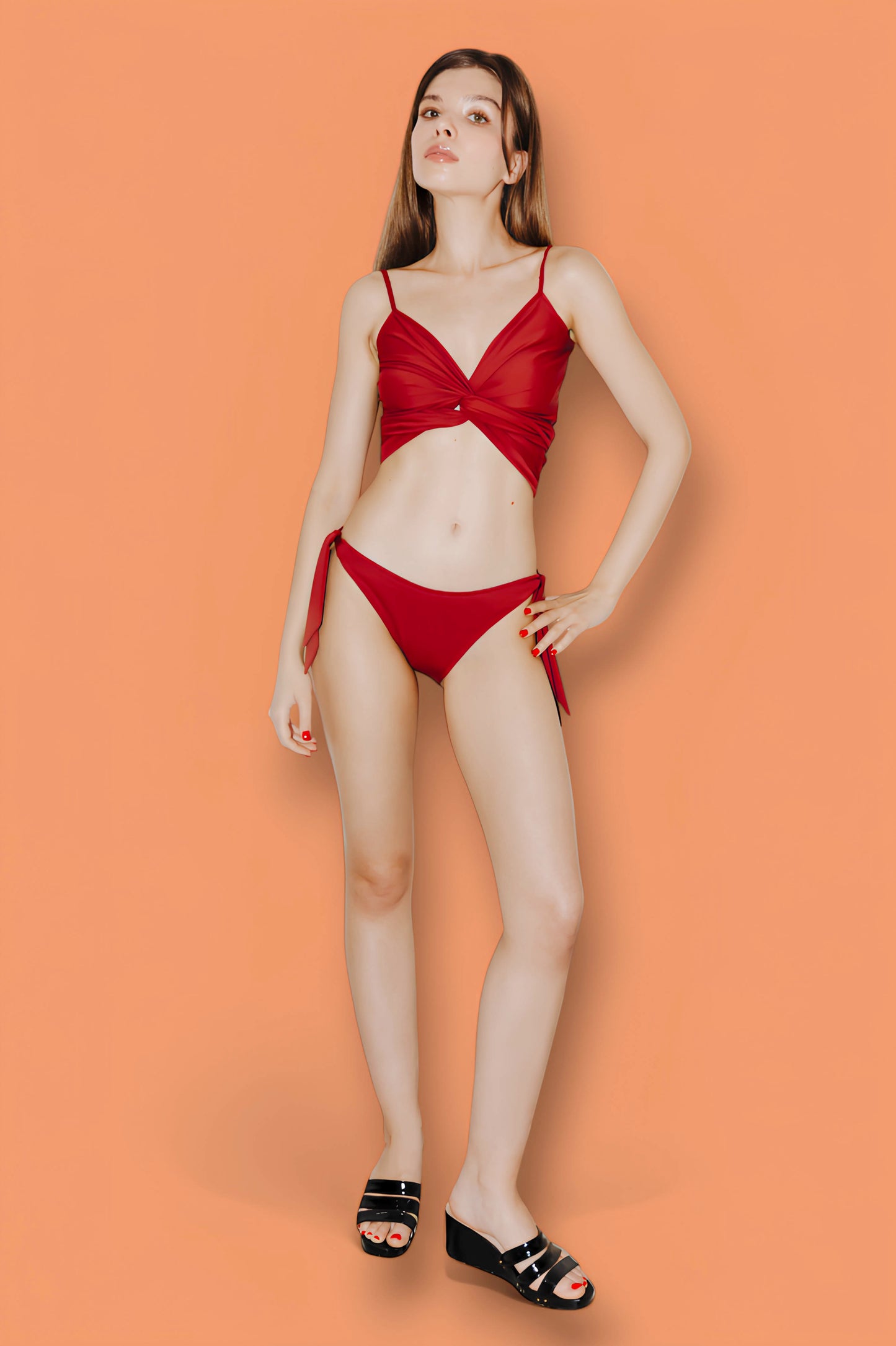 WRAP TOP AND LACCI SLIP BIKINI BRANDY
