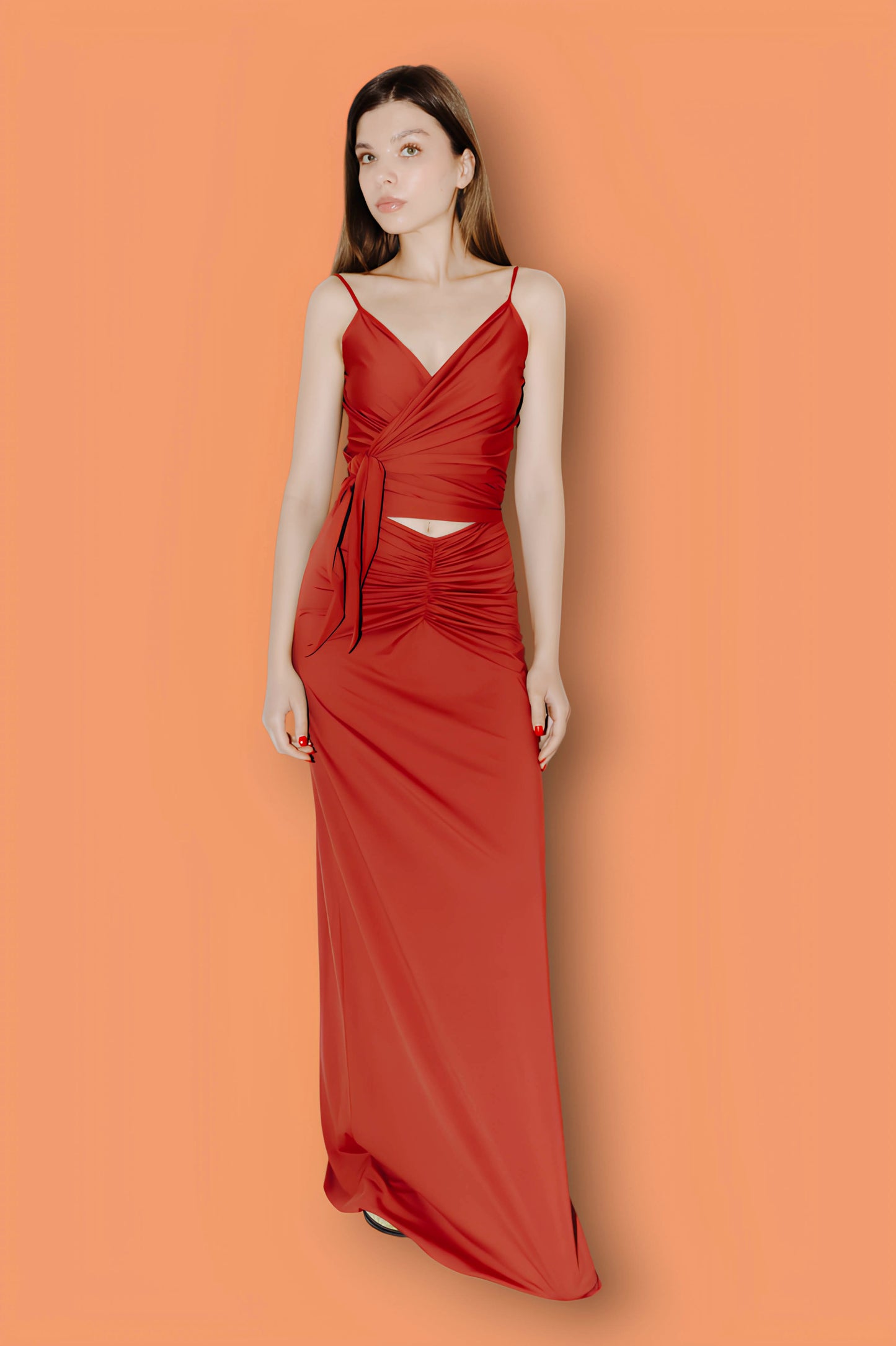 WRAP DRESS BRANDY