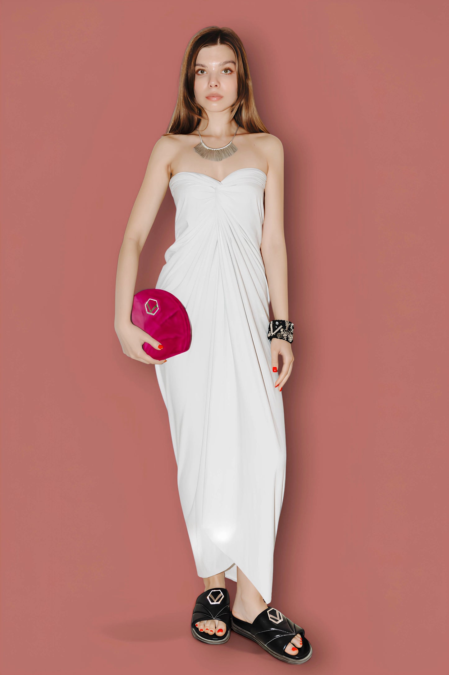 LONG PAREO NODO WHITE
