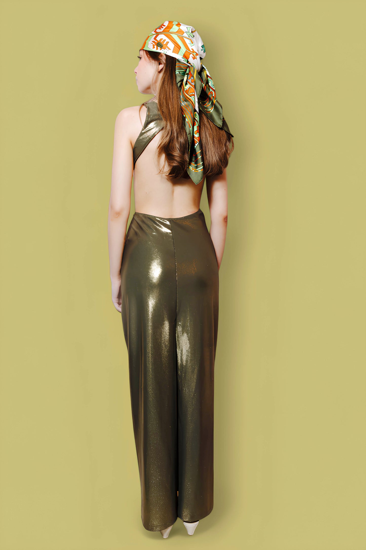 LOGO LONG DRESS GOLD