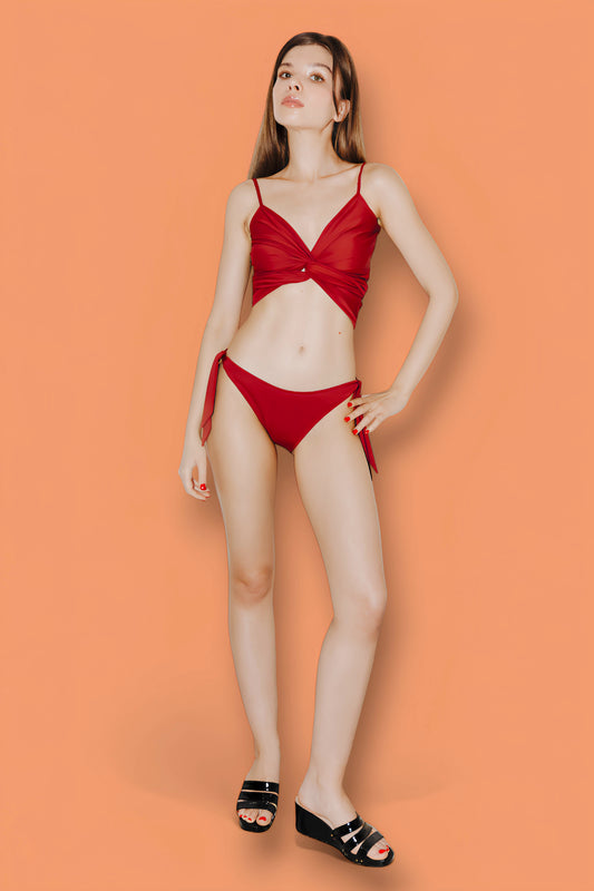 WRAP TOP AND LACCI SLIP BIKINI BRANDY