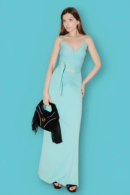 WRAP DRESS TURQUOISE