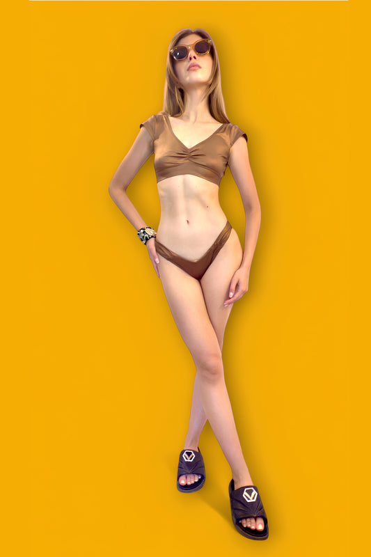 ALETTA V SHAPED BIKINI BRONZE