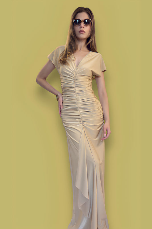 BUTTERFLY DRESS WITH SLEEVES GOLD SHIMMER